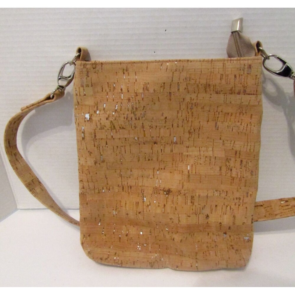 Traveling Dog Co Cork Crossbody Bag Vegan Leather Floral Boho Purse - Picture 5 of 6